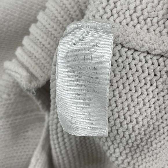 EVERLANE Sweater S Chunky Pullover Jumper Cotton Blend Off White - Picture 9 of 12